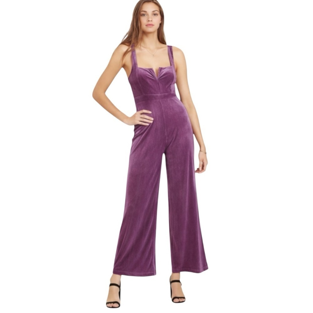 NWT L*Space Wide Leg Vera Ribbed Jumpsuit Coverup in Iris Size Small